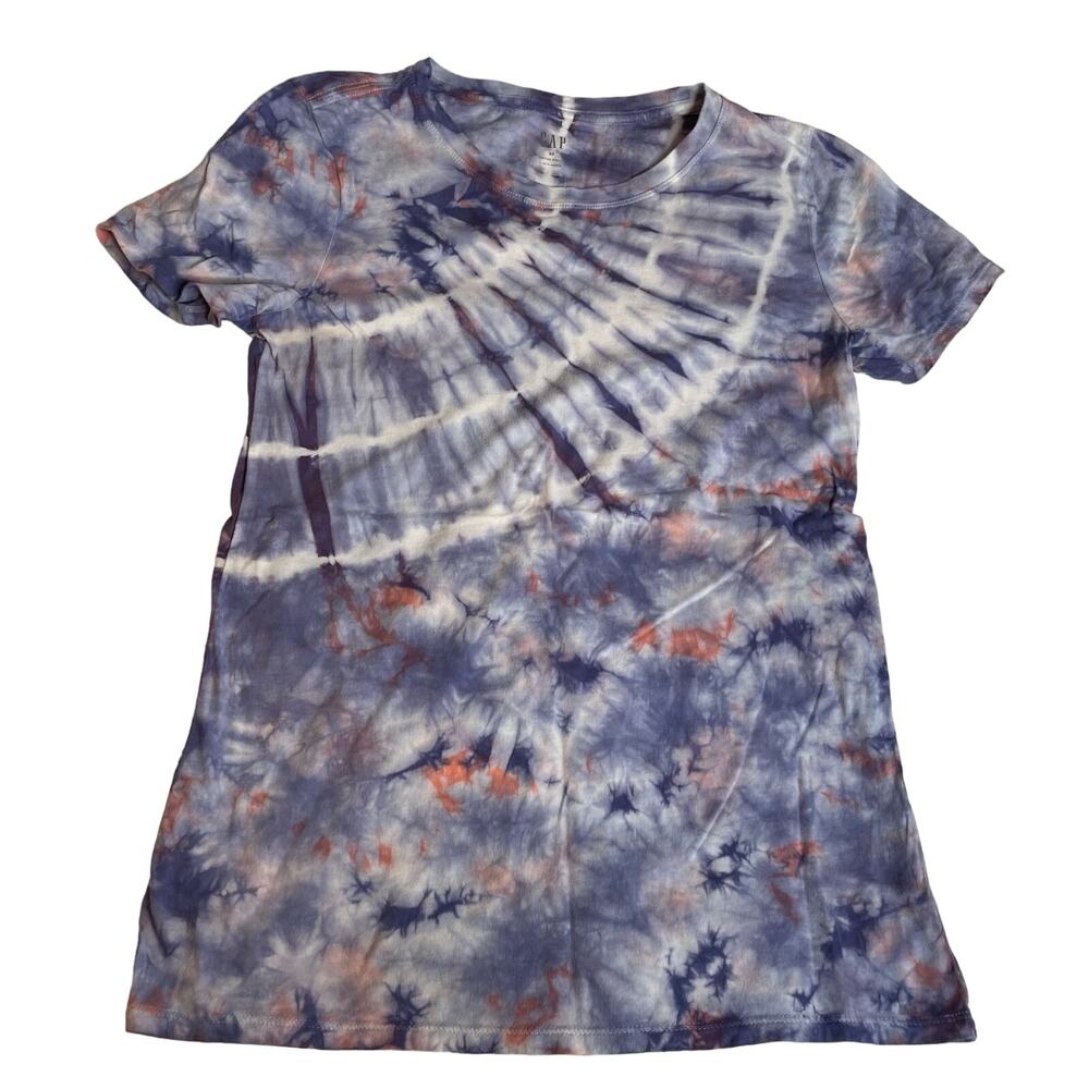 Gap Vintage Wash Tie Dye T-Shirt Blue Purple Orange XS Crewneck Short Sleeve
